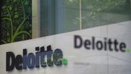 Offices of Deloitte are seen in London