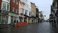 The deserted High Street in Guildford, Surrey, the morning after Prime Minister Boris Johnson set out further measures as part of a lockdown in England in a bid to halt the spread of coronavirus.
