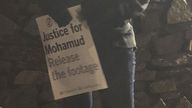 A &#39;justice for Mohamud Hassan&#39; sign at a vigil in Cardiff