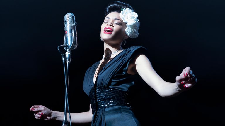 Andra Day as Billie Holiday in The United States vs Billie Holiday. Pic: Paramount Pictures Corporation/ Sky UK