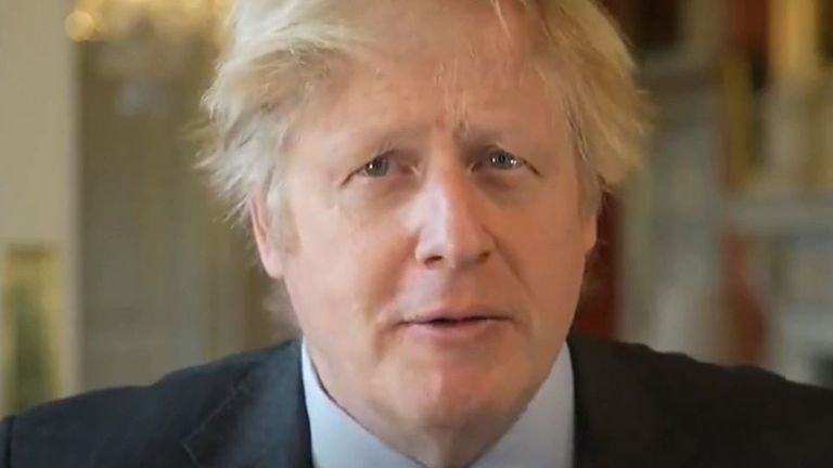 Boris Johnson says the first target number of vaccinations has been achieved