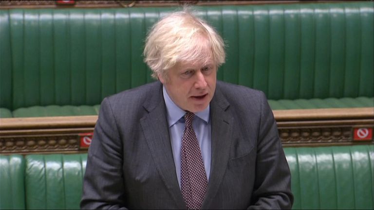 Prime Minister Boris Johnson at PMQs