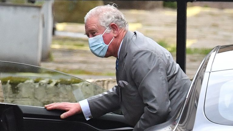 Prince Charles arrives at the King Edward VII Hospital in London to visit the Duke of Edinburgh