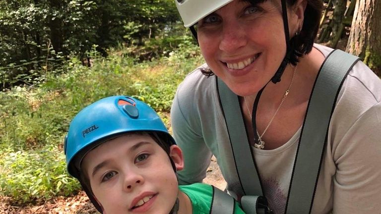 Oliver Voysey, pictured with mum Sarah, describes the centre near Keswick as his &#39;happy place&#39;