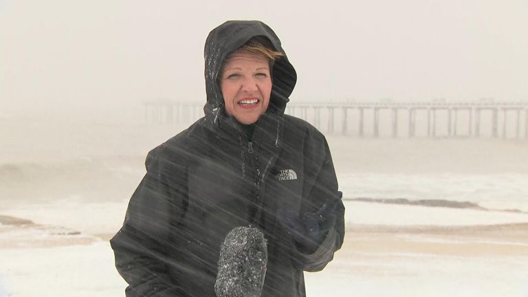 Sky&#39;s Emma Birchley was in Felixstowe, Suffolk and had an update on the weather warnings across the UK.