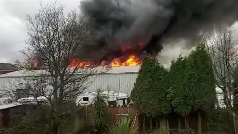 Denton warehouse fire