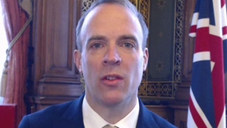 Dominic Raab says there will be no9 arbitrary targets for easing lockdown restrictions