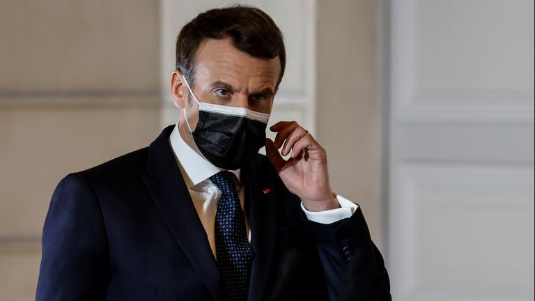 French President Emmanuel Macron said he was concerned vaccine certificates would discriminate