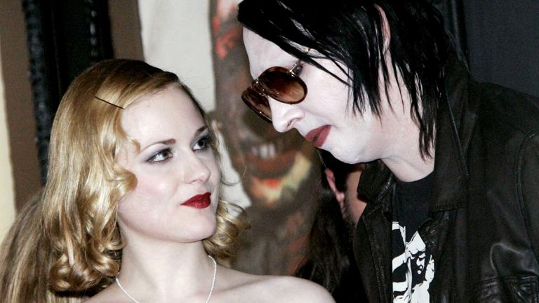Evan Rachel Wood and Marilyn Manson. Pic: Sipa/Shutterstock 
