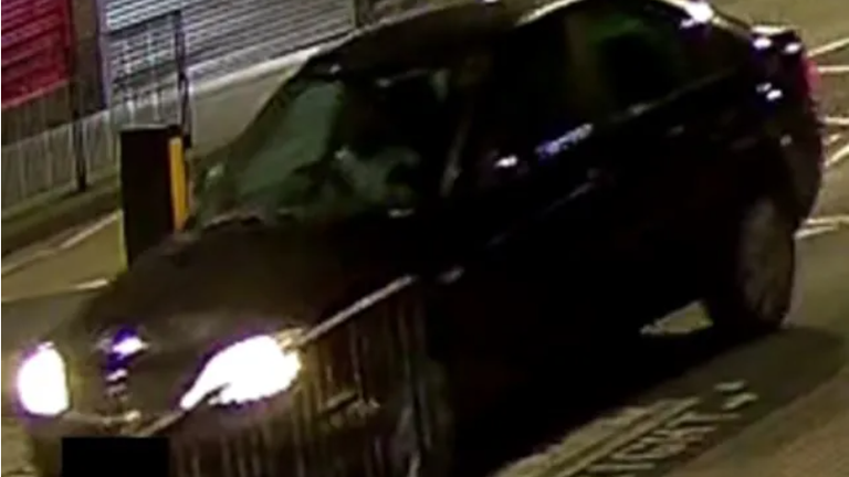 Met police appealing for info about a black Ford Mondeo, using registration number YR54 NHN – which was seen on CCTV driving away from a murder scene and found burnt out in Silver Jubilee Park, NW9 on Friday 19 February. Pic: Met police
