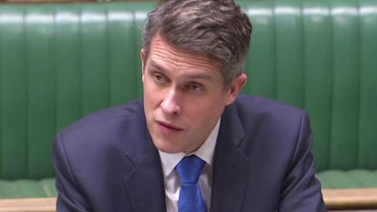 Gavin Williamson addresses the House of Commons on the opening of schools