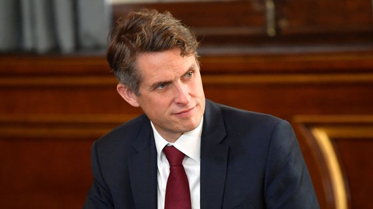 Secretary of State for Education Gavin Williamson