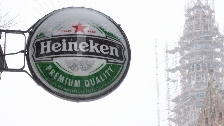 Heineken, like rivals, has suffered from coronavirus restrictions globally that have shuttered bars and pubs. Pic: AP