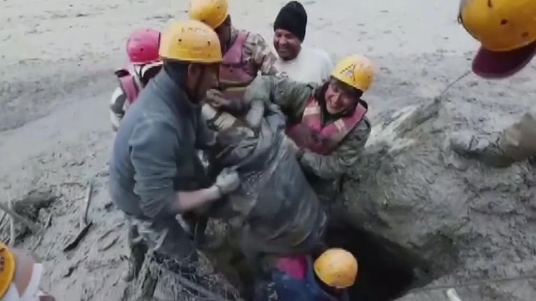 Man pulled alive from mud and debris after glacier bursts