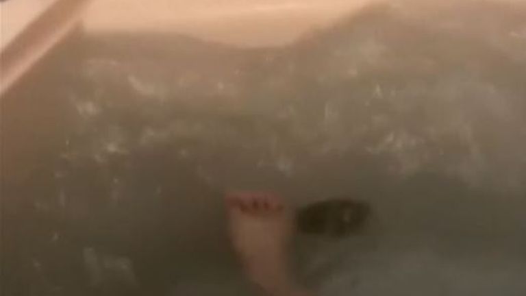 Man films earthquake from bathtub