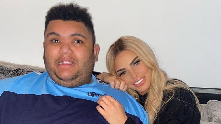 Katie Price told her 2.4m followers that Harvey was now home, and feeling on form. Pic: Instagram/@KatiePrice