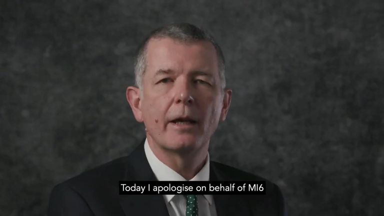 The chief of the Secret Intelligence Service (MI6) has apologised for historic anti-LGBT+ bans and prejudice within the service.