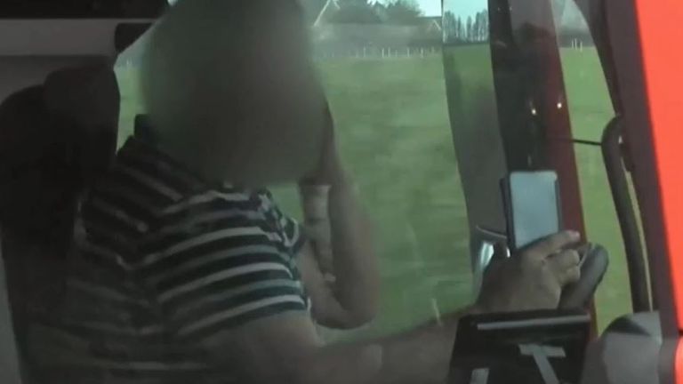 Lorry driver spotted using two mobile phones on the M4