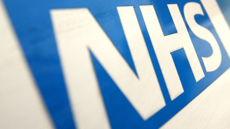 A general view of an NHS logo