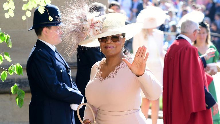 Oprah Winfrey at Harry and Meghan's wedding in May 2018