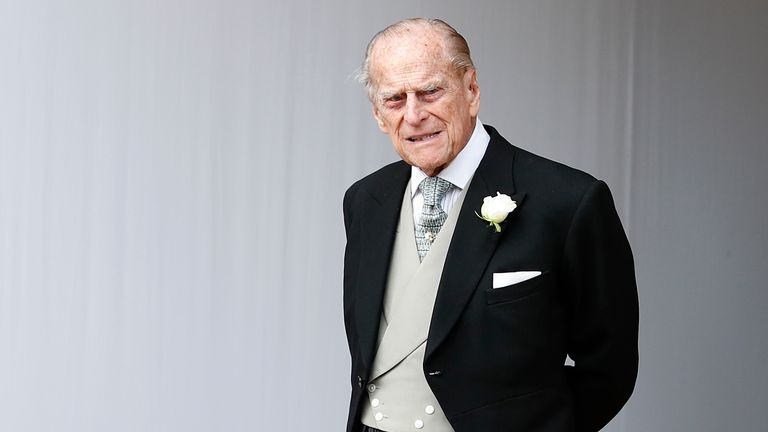 Prince Philip spends a sixth night in hospital. File pic