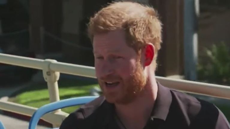 Prince Harry talks to James Corden on The Late Late Show