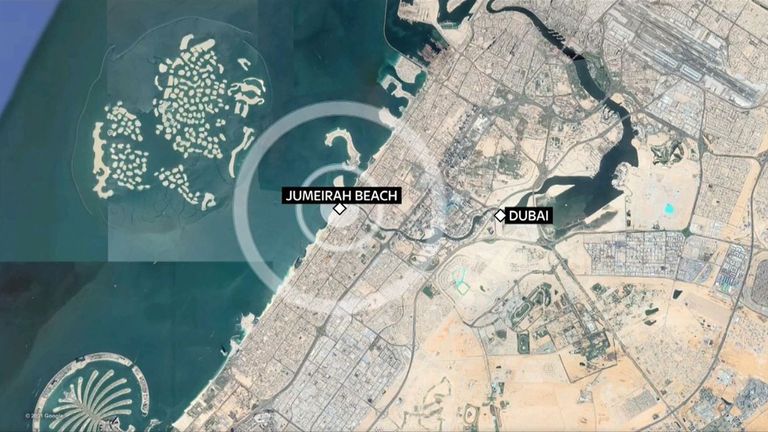 A map shows the tourist area where Princess Latifa is being held