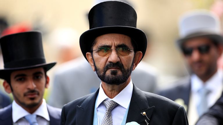 مؤسس Godolfin ، الشيخ محمد بن راشد آل مكتوم ، خلال اليوم الخامس من Royal Ascot في حلبة سباق Ascot.  تصوير نقابة الصحفيين.  تاريخ الصورة: السبت 22 يونيو / حزيران 2019. شاهد قصة أسكوت السلطة الفلسطينية للسباق.  يجب قراءة رصيد الصورة: Mike Egerton / PA Wire.  القيود: يخضع الاستخدام لقيود.  تحرير الاستخدام فقط ، دون استخدام تجاري أو ترويج.  لا بيع خاص. 