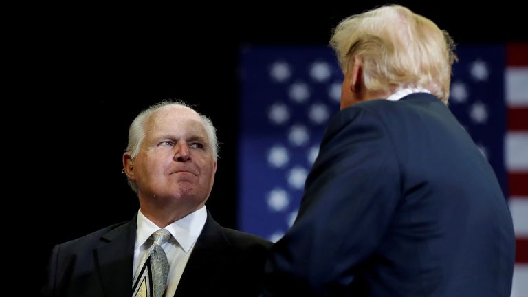 Rush Limbaugh was a prominent voice in the conservative scene, supporting the likes of Donald Trump