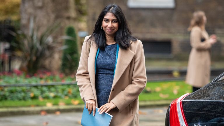 Attorney General Suella Braverman in Downing Street, London, ahead of a Cabinet meeting at the Foreign and Commonwealth Office (FCO)