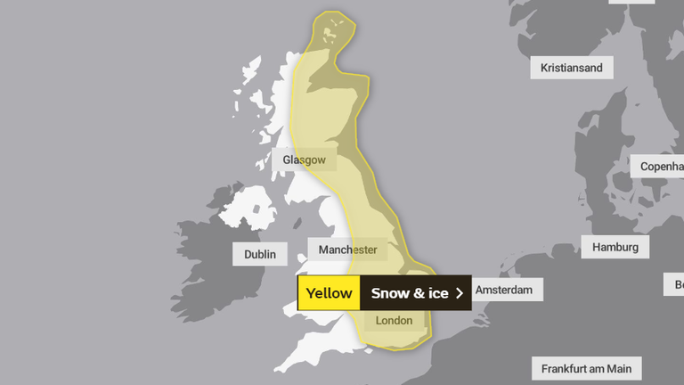 Sunday's weather warnings. Pic: Met Office