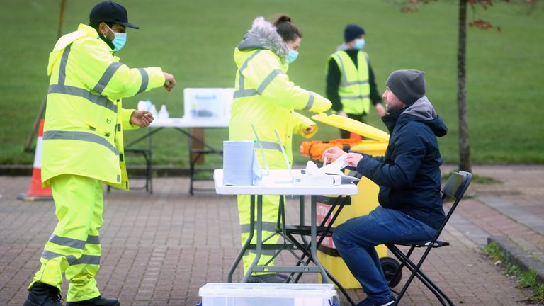 Surge testing taking place in Goldsworth Park, Surrey