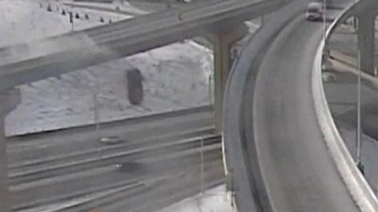 Truck plunges from flyover in US accident