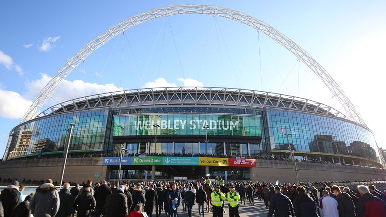 Wembley Stadium is due to host the 2021 FA Cup and Carabao Cup finals