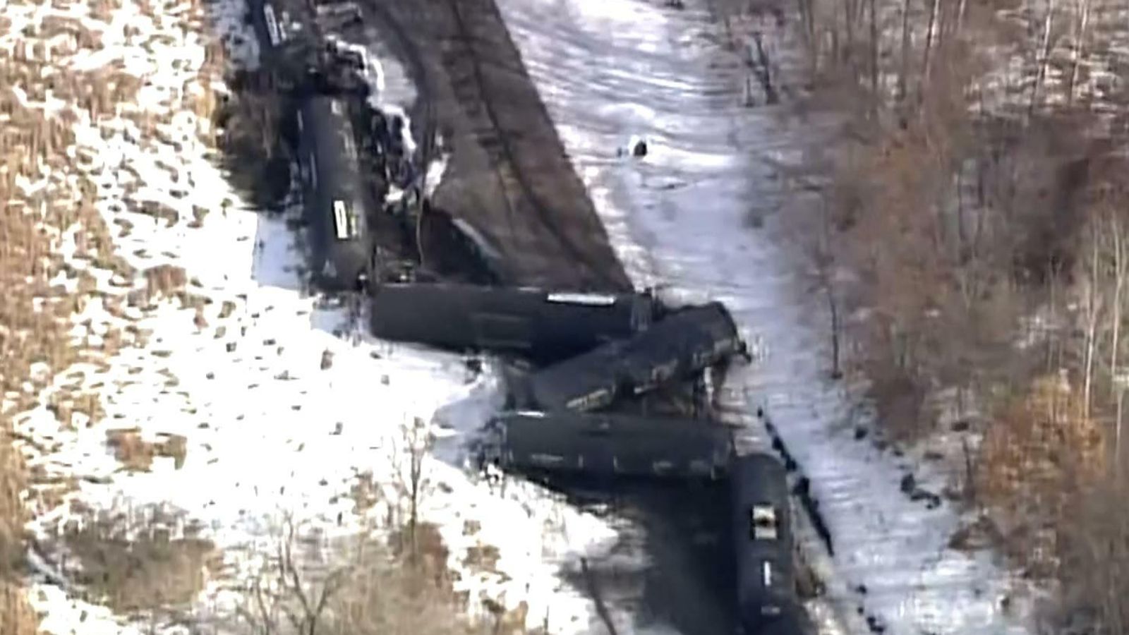 Minnesota Freight train cars piled up after derailment US News Sky