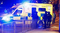 Emergency services at the scene of the Manchester Arena bombing