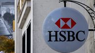 A branch of HSBC in Paris is shown as the UK-based lender prepares to pull out of France. Pic: AP