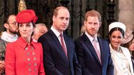 Harry and Meghan with Kate and William at Westminster Abbey in 2019