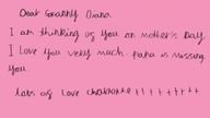 Princess Charlotte&#39;s Mother&#39;s Day card in tribute to &#39;Granny Diana&#39; on Mother&#39;s Day 2021. Pic: Kensington Royal Twitter