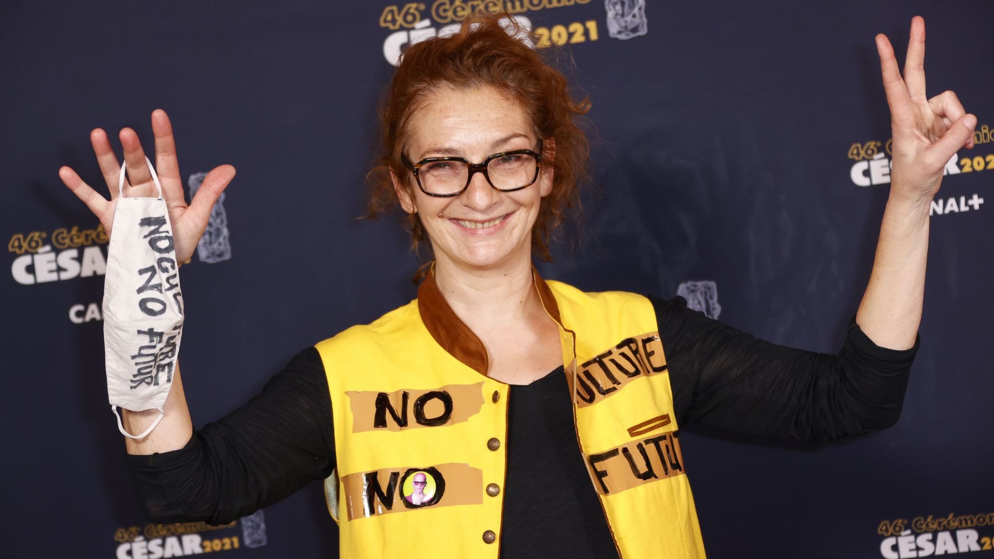 French actress Corinne Masiero stages naked protest at Cesar Awards