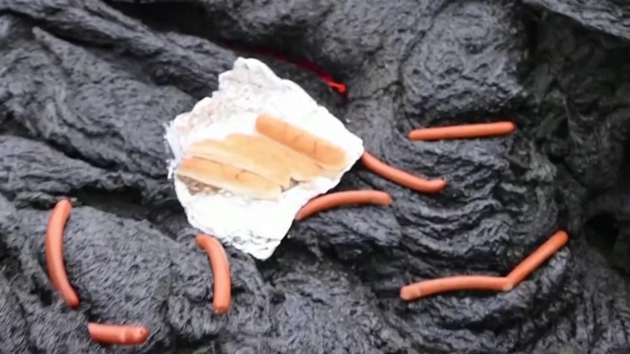 Scientists Cook Hot Dogs On Volcanic Rock After Eruption In Iceland World News Sky News