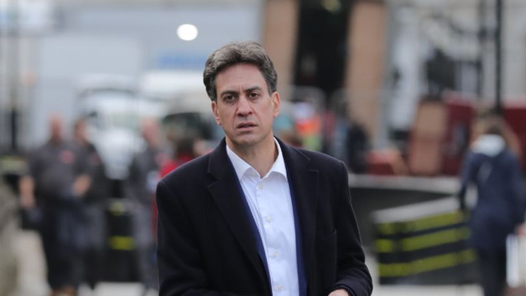 Labour's shadow business secretary Ed Miliband arrives at the Houses of Parliament in Westminster, London.