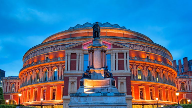 Royal Albert Hall in London, United Kingdom at night