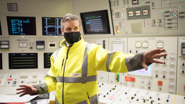 Labour Party leader Sir Keir Starmer visits Hartlepool Power Station with the party's by-election candidate, Dr Paul Williams, during a visit to the area. Picture date: Tuesday March 30, 2021.