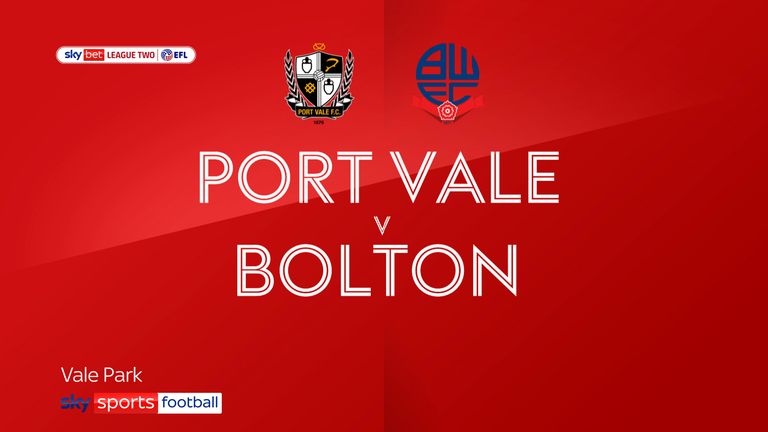 A selection of the Sky Bet Two League match between Port Vale and Bolton