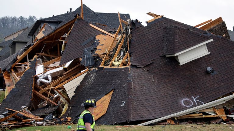 At least five people have died in the tornadoes. Pic: Associated Press