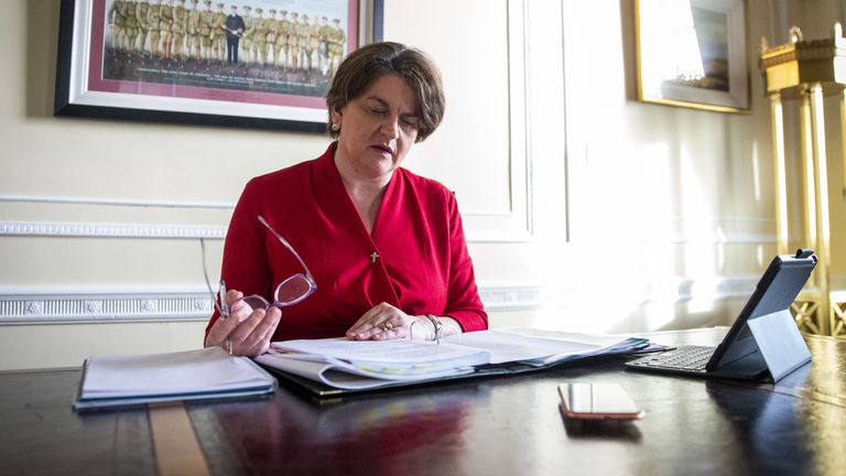Stormont First Minister Arlene Foster in her office at Parliament Buildings in Belfast