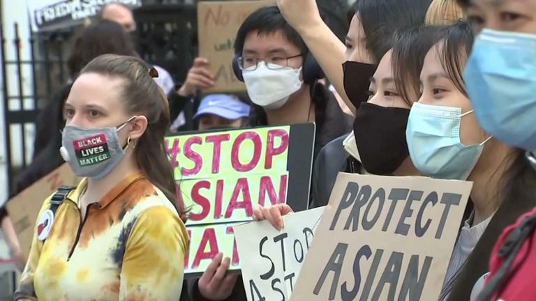 New York protests against Anti-Asian violence