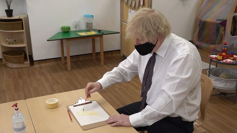 Boris Johnson paints bananas