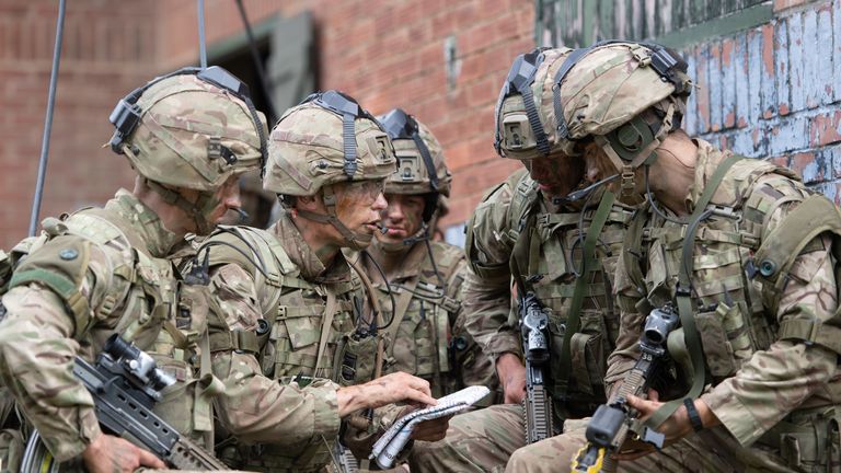 Officer cadets participating in a training exercise 